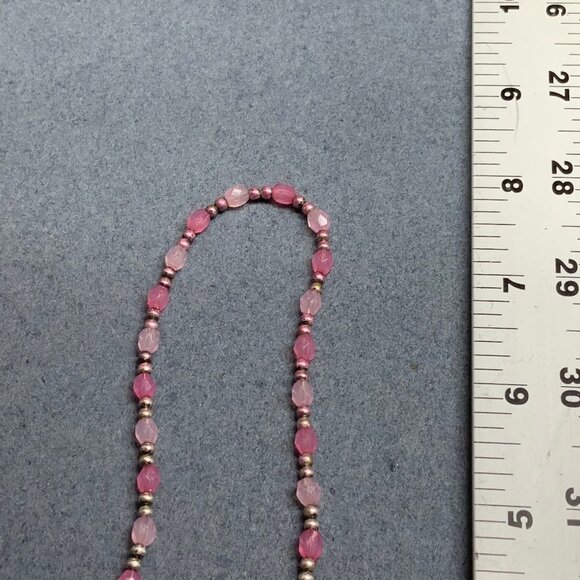 Western Bracelet Choker Necklace 14 In As Is Pink 7 Charms Cross Horse Boot BoHo - Picture 7 of 7